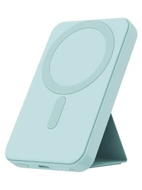 NIB Magnetic Wireless Phone Bank Charger Stand - Light Aqua